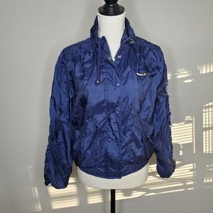 Vintage Ellesse Navy Zip Up Cropped Windbreaker